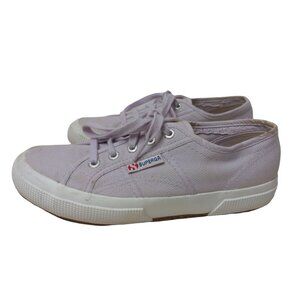 Superga Cotu Sneaker Shoe Womens 6.5 Light Purple Canvas Lace Up Athleisure‎